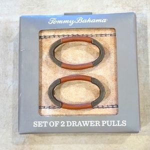 Tommy Bahama Drawer Pulls, Leather/Metal, New in box